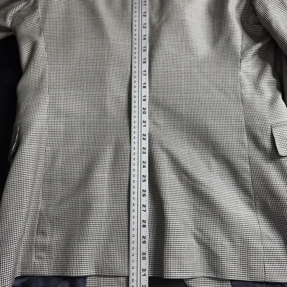 Jos A Bank Gold‎ Signature 44R Blazer Sport Coat Mens Gray Check Wool Silk